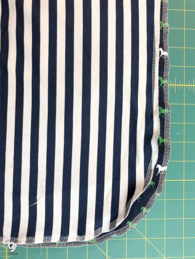 baby blanket on cutting mat