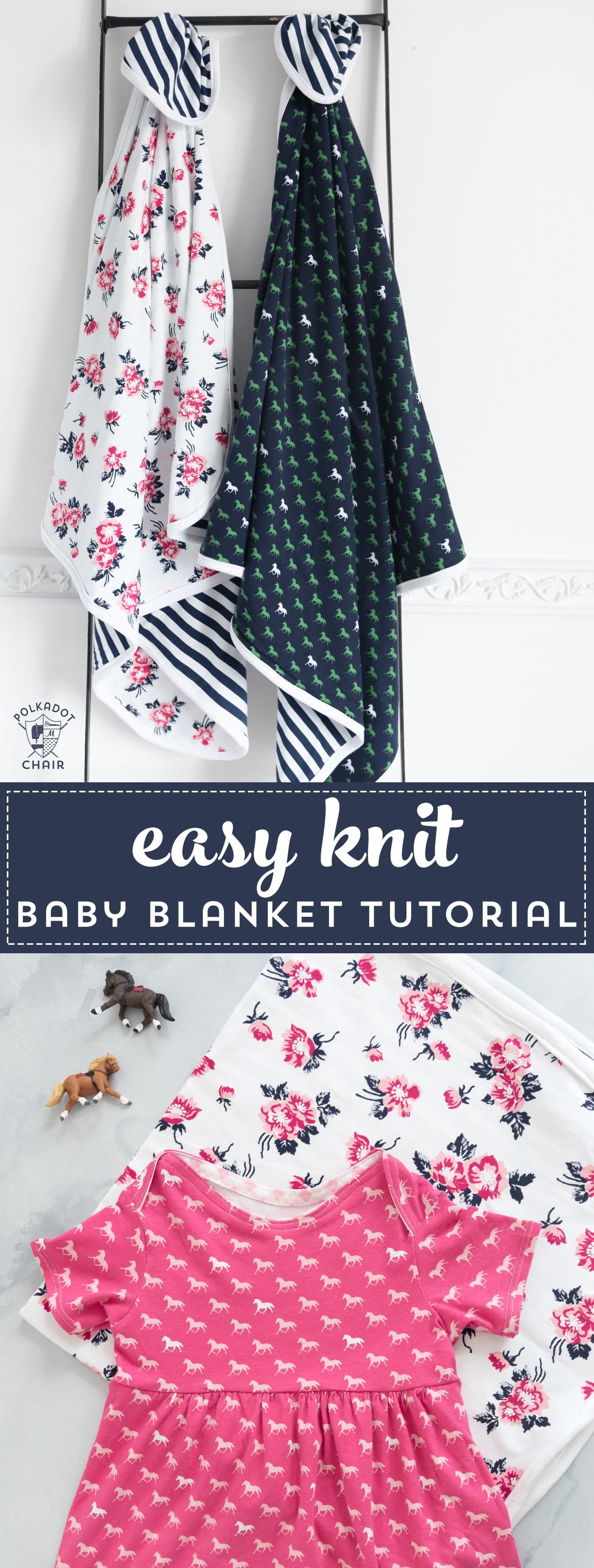Learn how to make an easy baby blanket using knit fabrics with this free baby blanket sewing tutorial. So soft and perfect for baby! #sewing #sewingtutorials #sewingforbaby #babysewingproject #babygiftideas #easygiftideas #giftstosew #babygifts