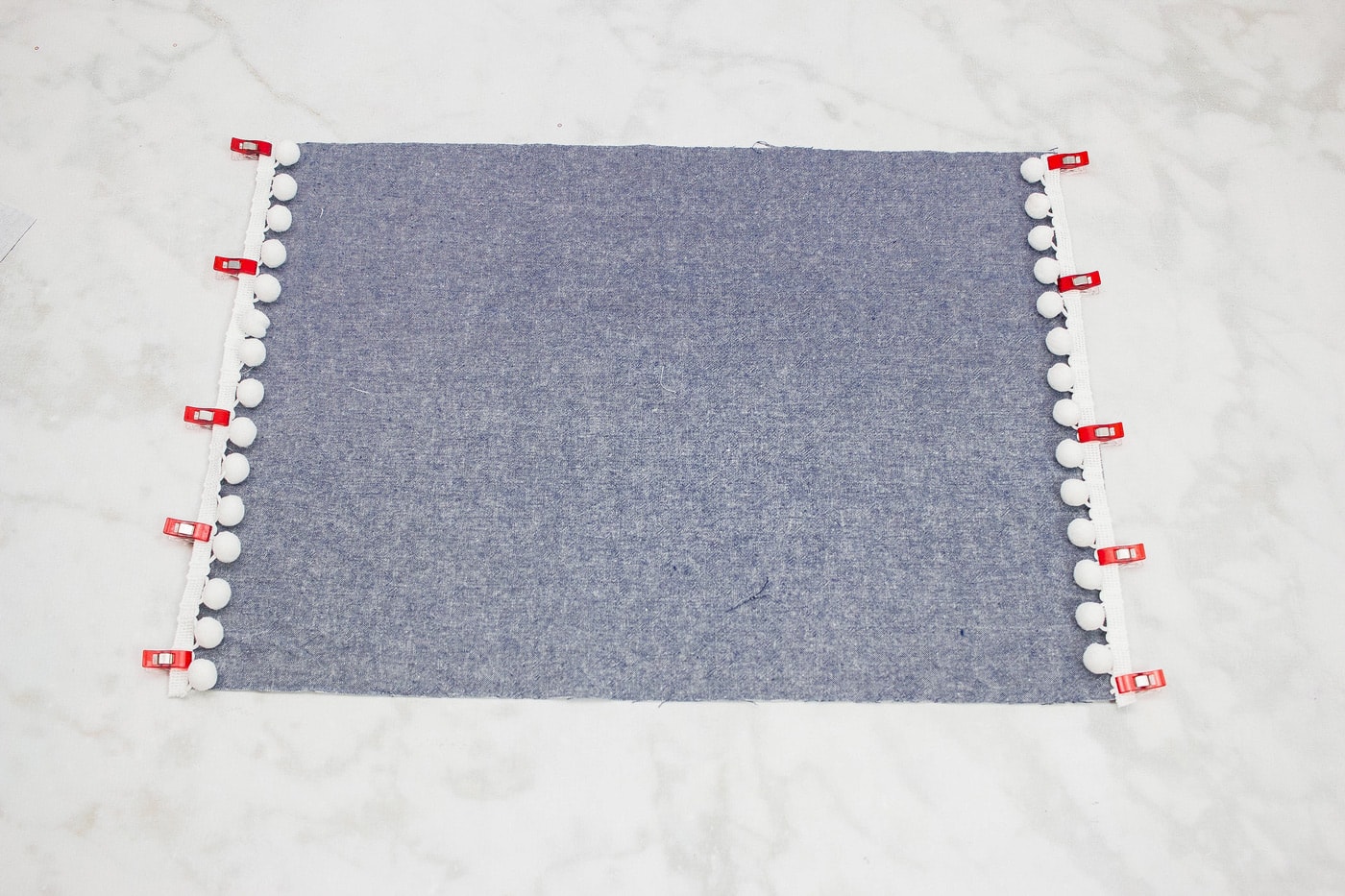 supplies for placemat on white background