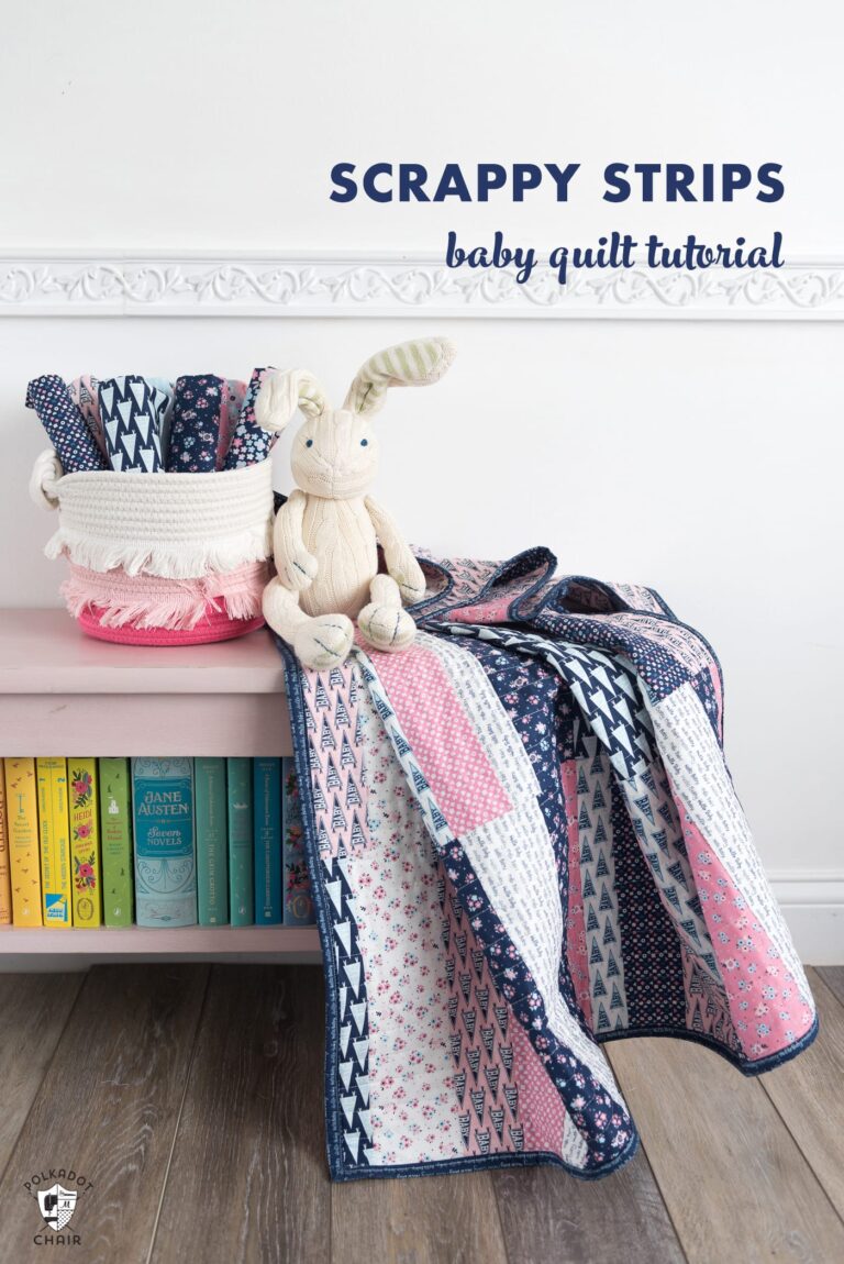 Easy Scrappy Strips Baby Quilt Tutorial & Quilt Pattern