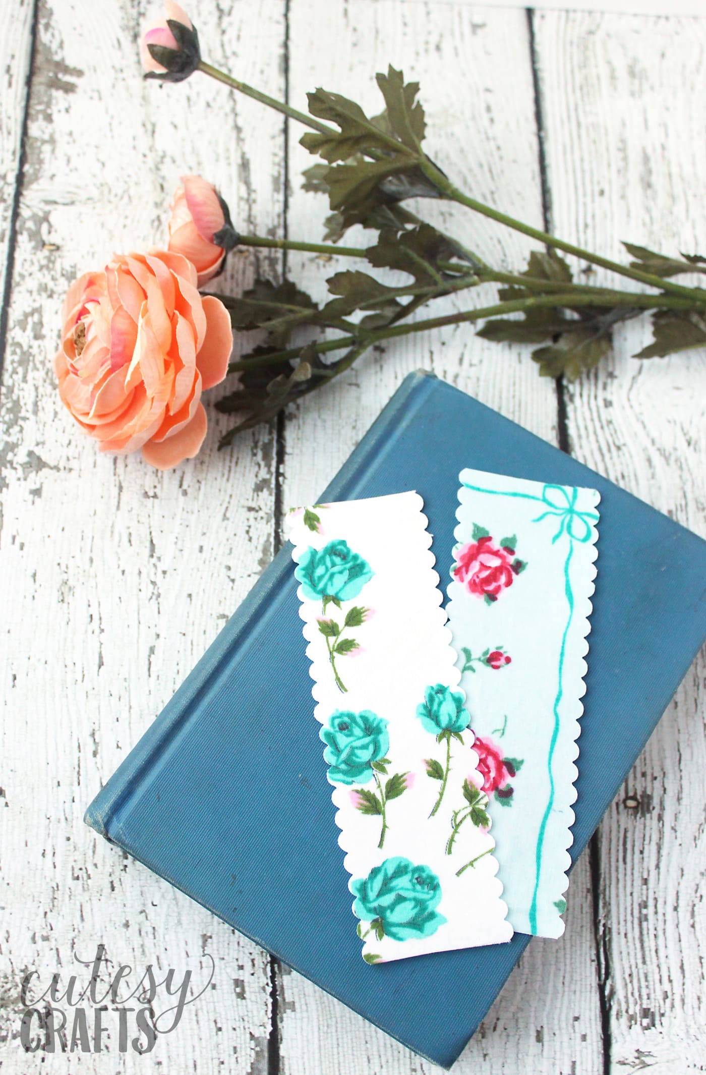 vintage linen bookmark