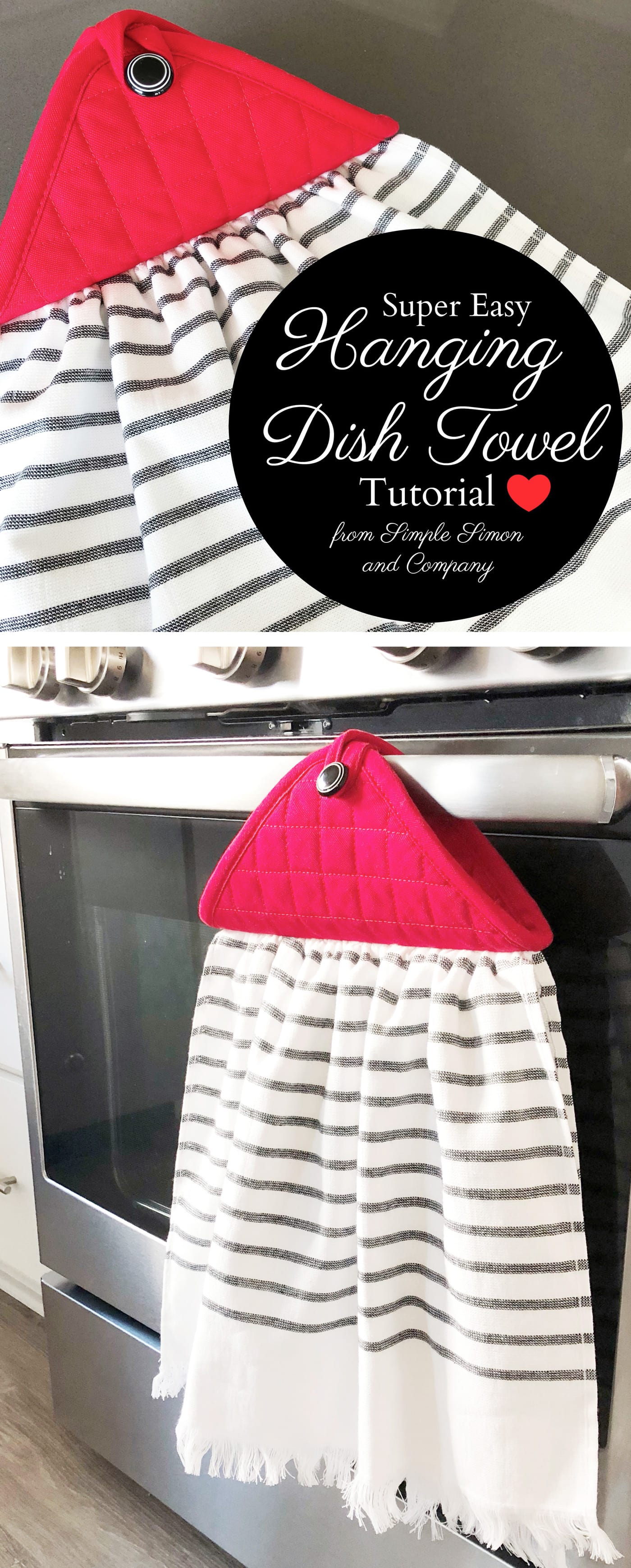 Farmhouse Style Hanging Kitchen Towel Tutorial - The Polka Dot Chair