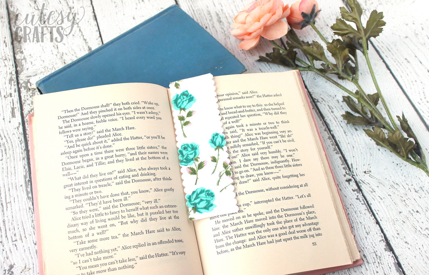 vintage linen bookmark