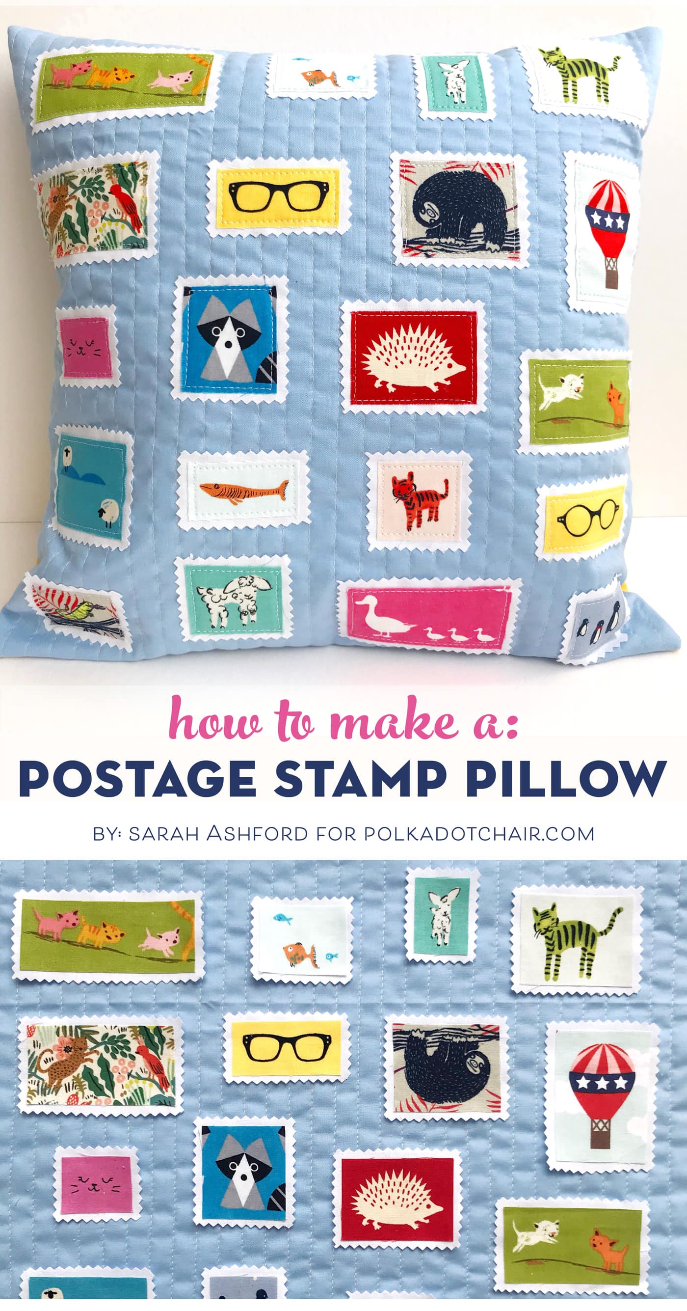 Postage Stamp Pillow