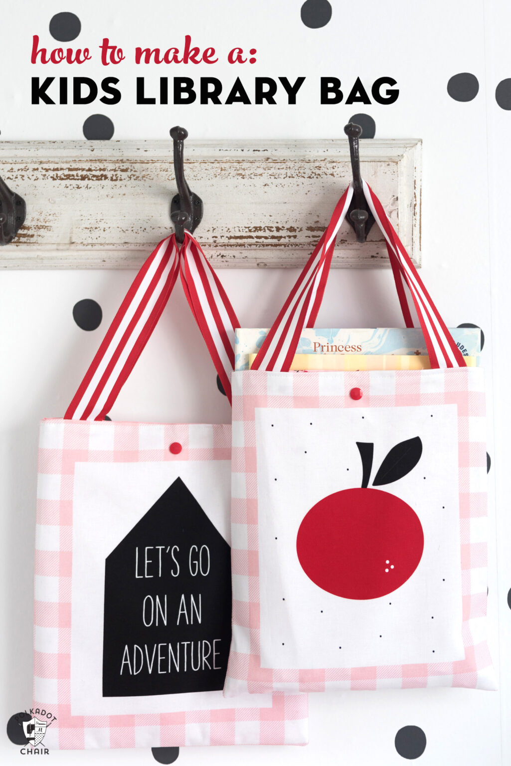 Cute & Simple Kids Library Bag Pattern The Polka Dot Chair