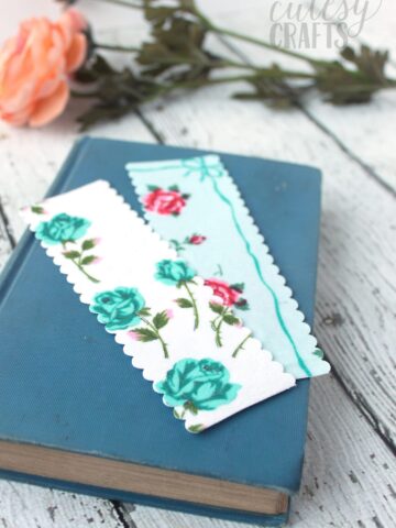 vintage linen bookmark