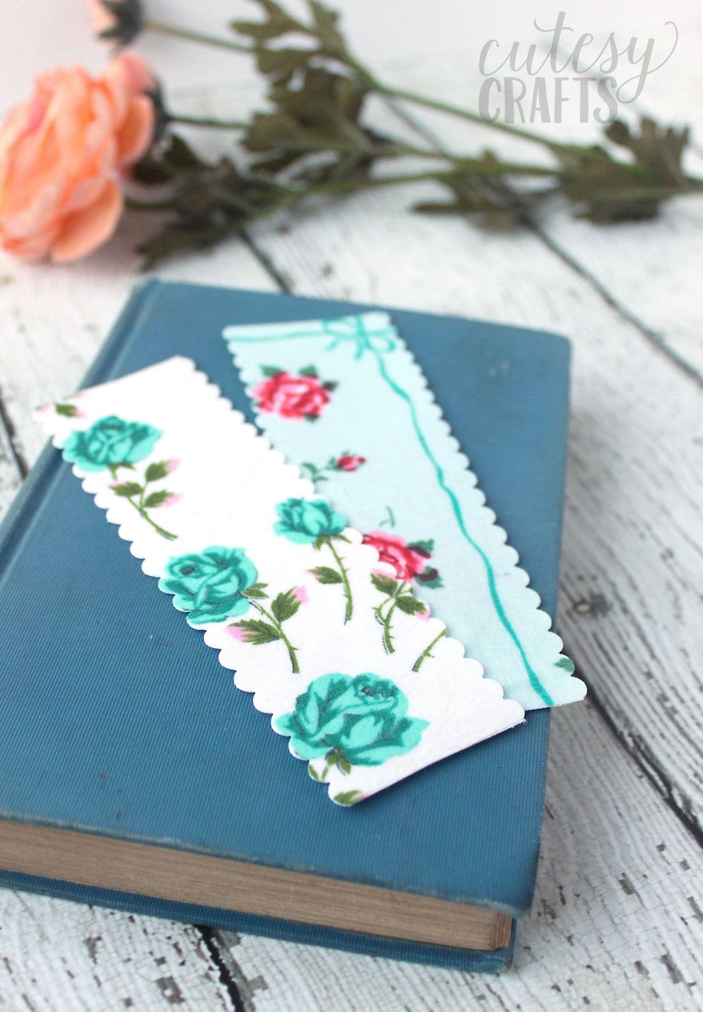 vintage linen bookmark