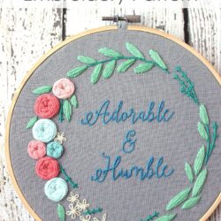 Floral wreath hand embroidery