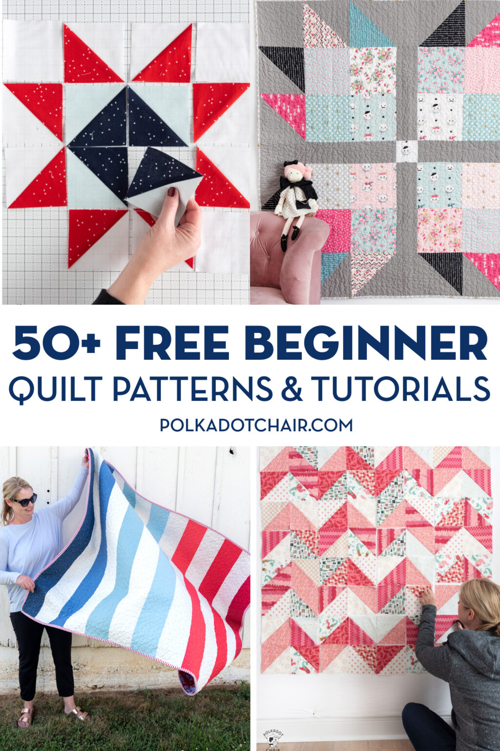 50+ Easy Beginner Quilt Patterns & Free Tutorials | Polka Dot Chair