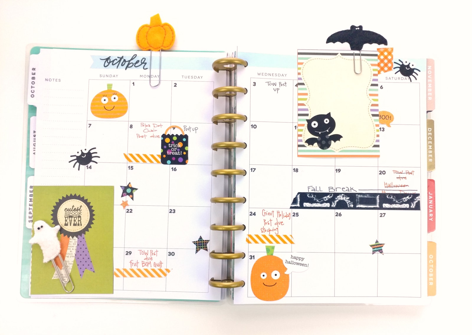 Felt Halloween Planner Clips 