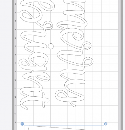 Merry and bright in in fancy lettering in Cricut design space.