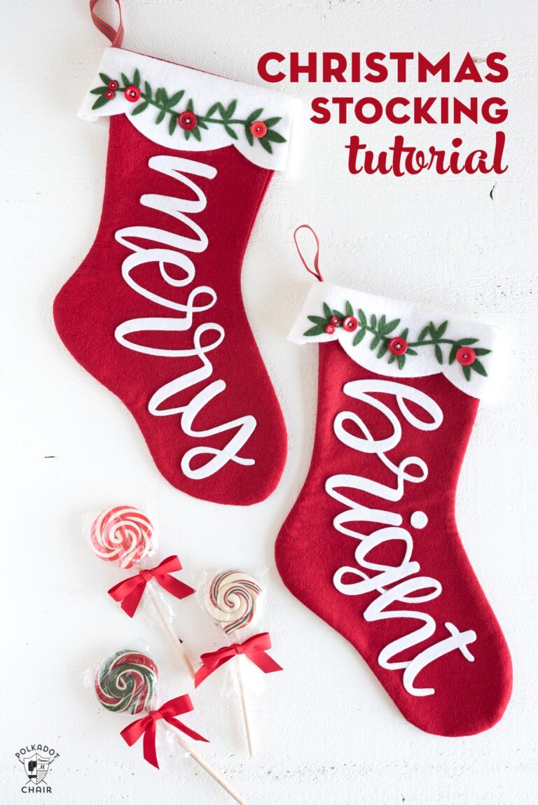 Merry & Bright Christmas Stocking Pattern a Cricut Maker Project