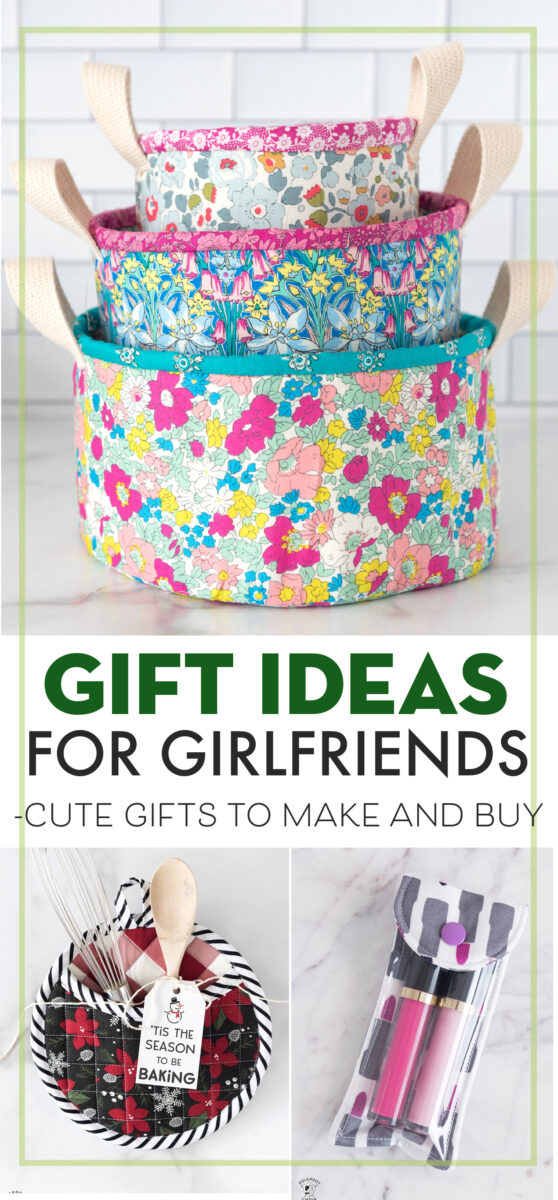 collage image with gift ideas to diy for girlfriends with text overlay