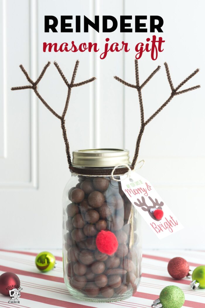 Reindeer Mason jar Gift idea 