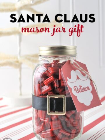 Santa Christmas Mason Jar gift idea