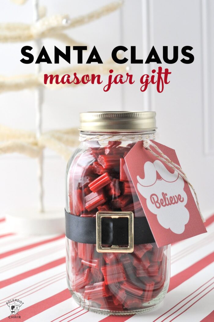 Santa Christmas Mason Jar gift idea