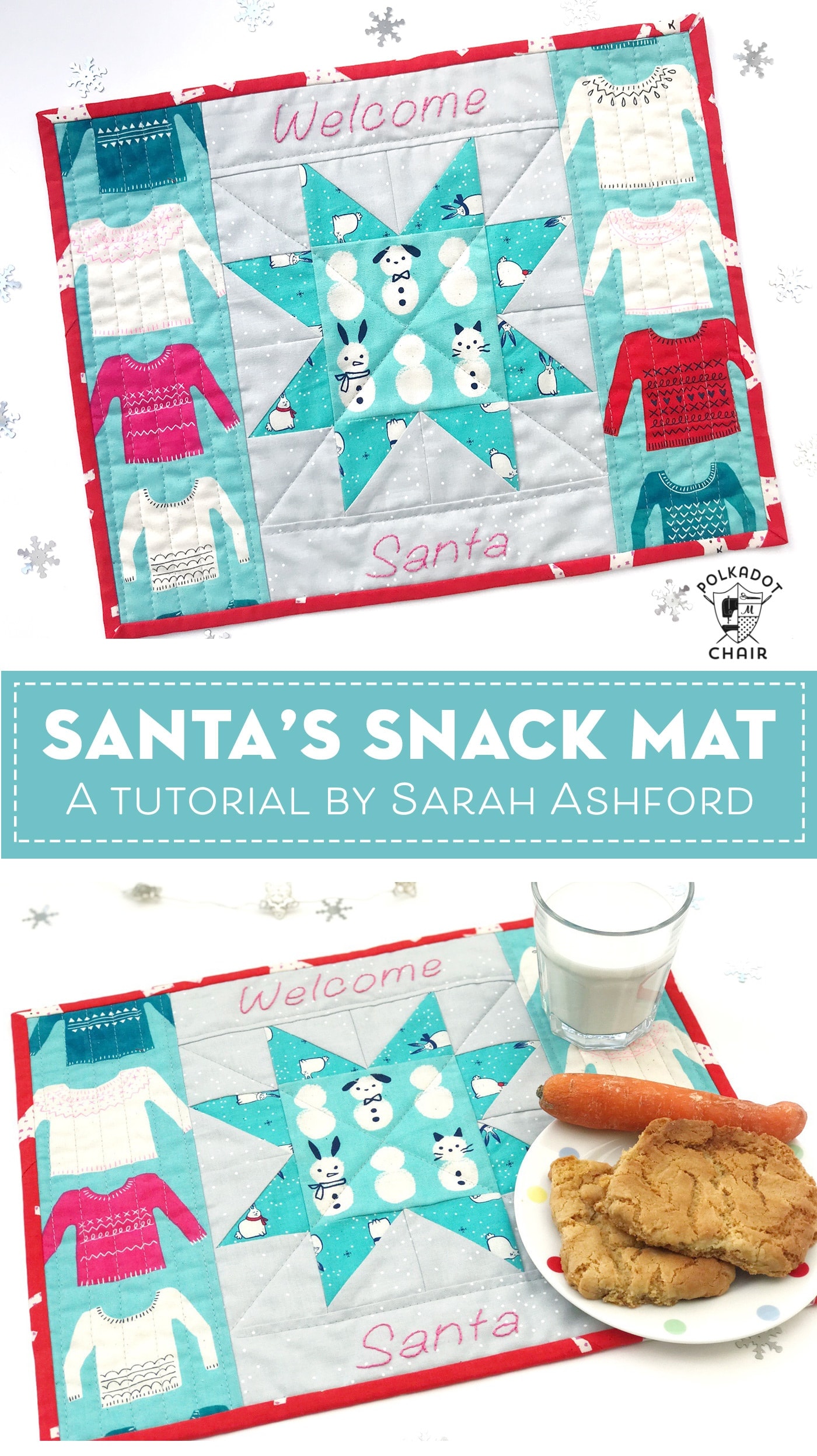 Santa's Snack Mat a Christmas Mini Quilt Tutorial