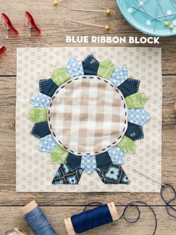 quilt block on table