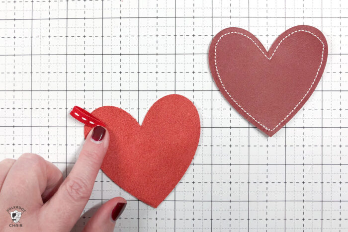 leather heart keychains