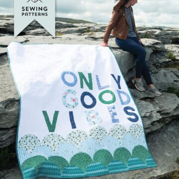 good vibes quilt at beach