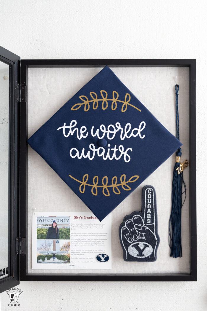 Graduation Shadow box with graduation cap, photo and tassel