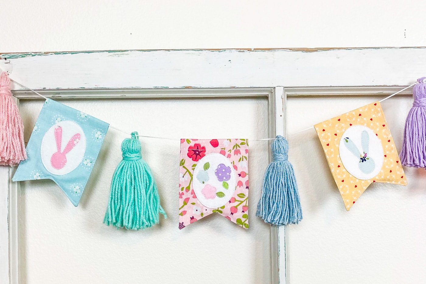 Easter Bunny Banner on white wall