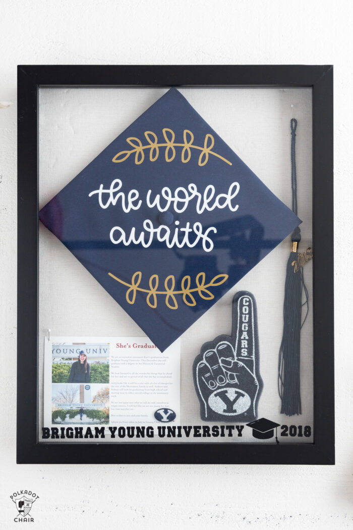 Graduation Shadow box with graduation cap, photo and tassel