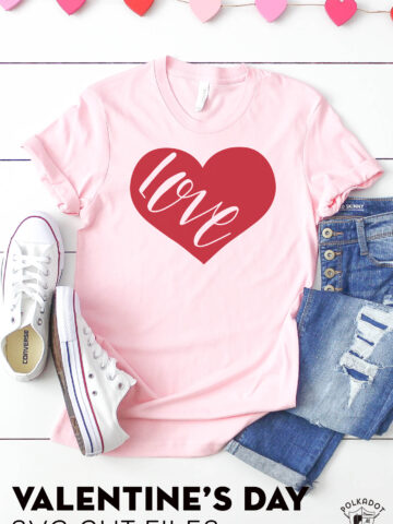 Love t-shirt on white table