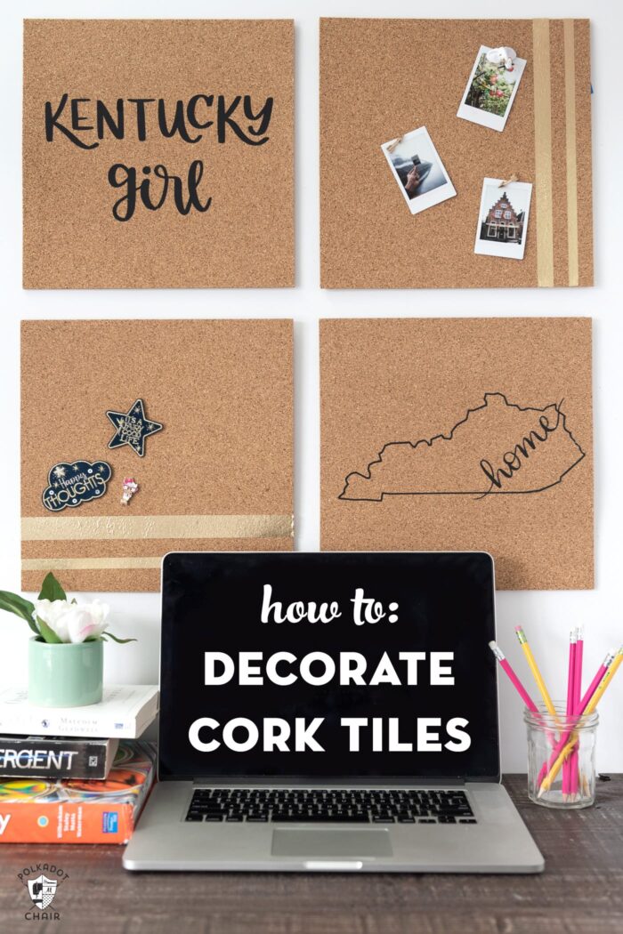 Diy Cork Board Made With Iron On Vinyl The Polka Dot Chair