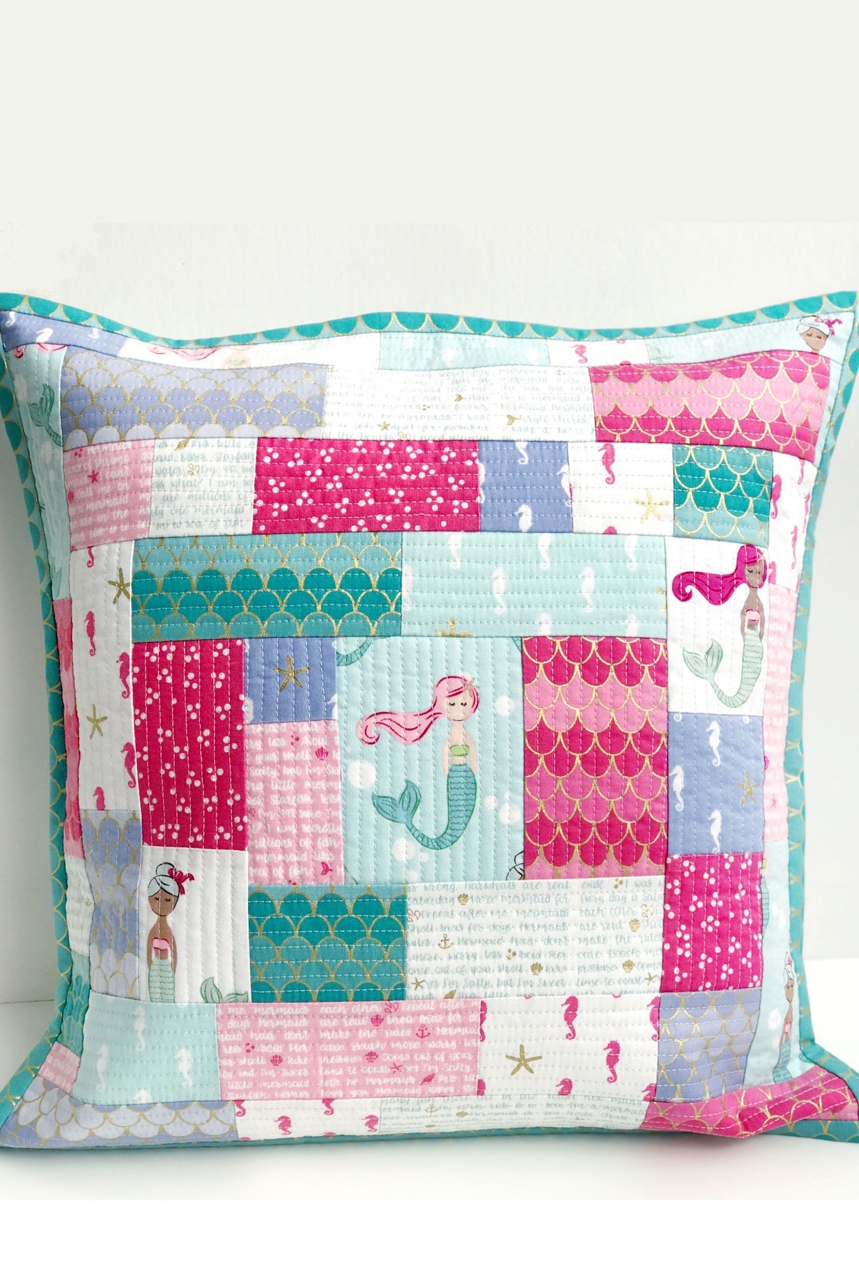 quilt as you go patchwork pillow