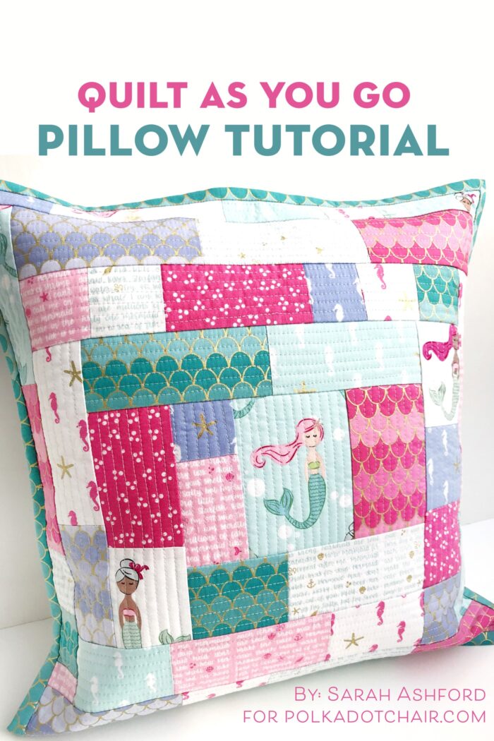  quilt as you go patchwork pillow