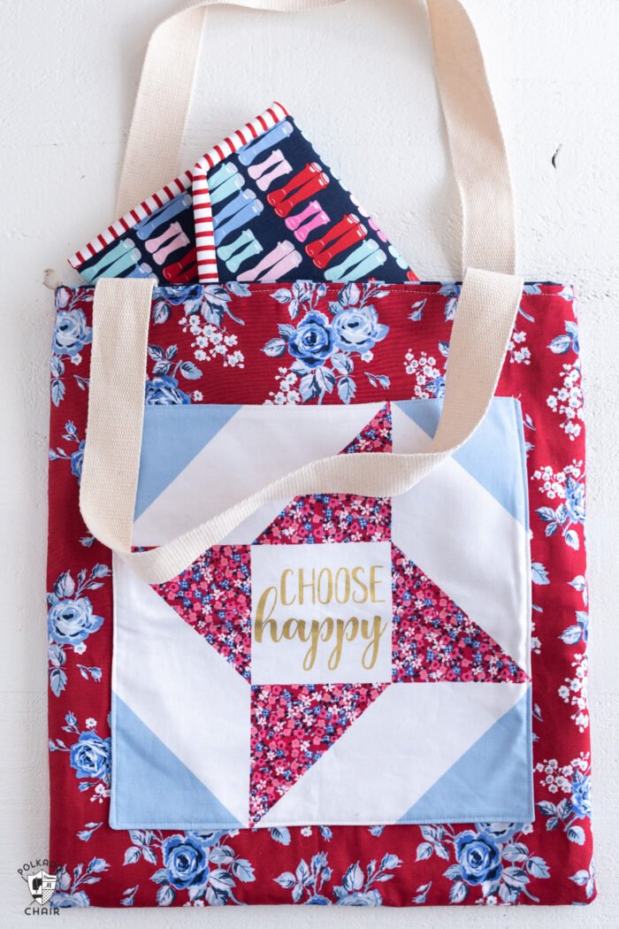 padded tablet case sewing pattern in tote bag