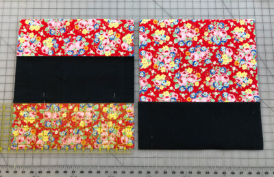 tote bag pieces with canvas sewn