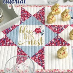 Quilted Table runner on table with dishes