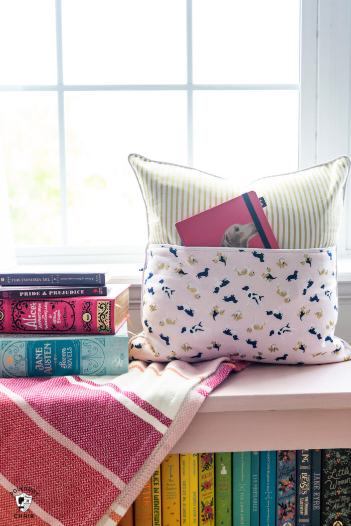 easy reading pillow with fox farm fabric