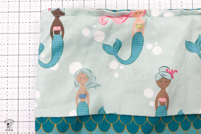 Mermaid backpack on white cutting mat