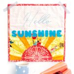 Hello Sunshine Mini quilt on white wall