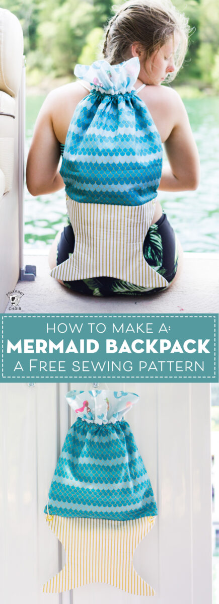 mermaid backpack on boat