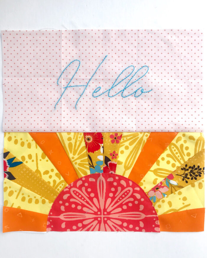 Hello Sunshine mini quilt block construction steps