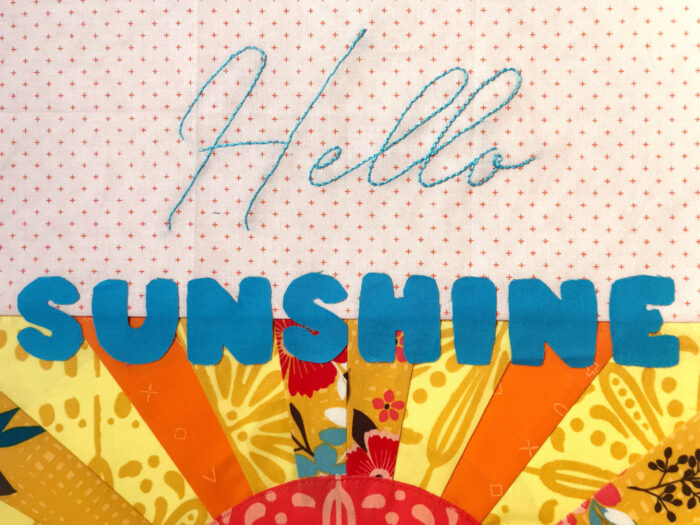 Hello Sunshine mini quilt block construction steps