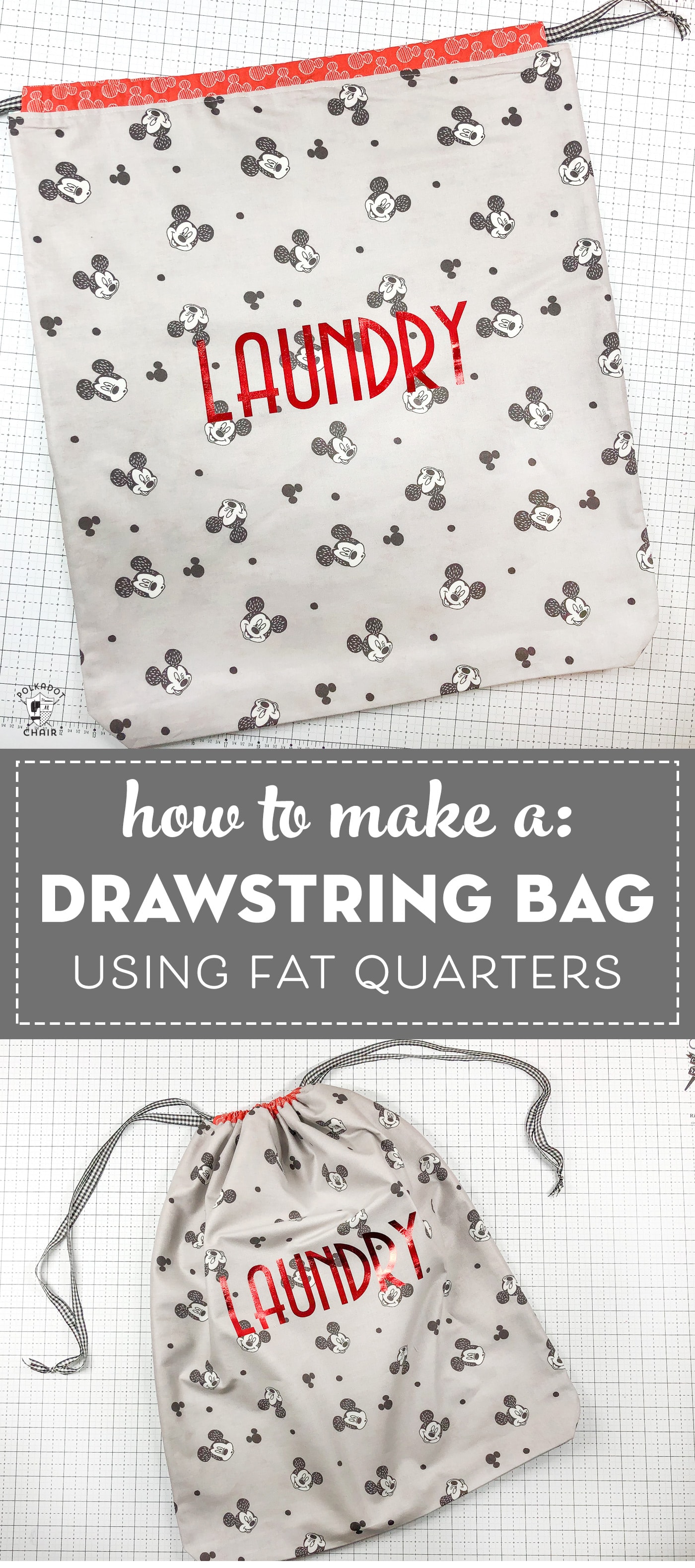 DIY laundry bag tutorial Pinterest