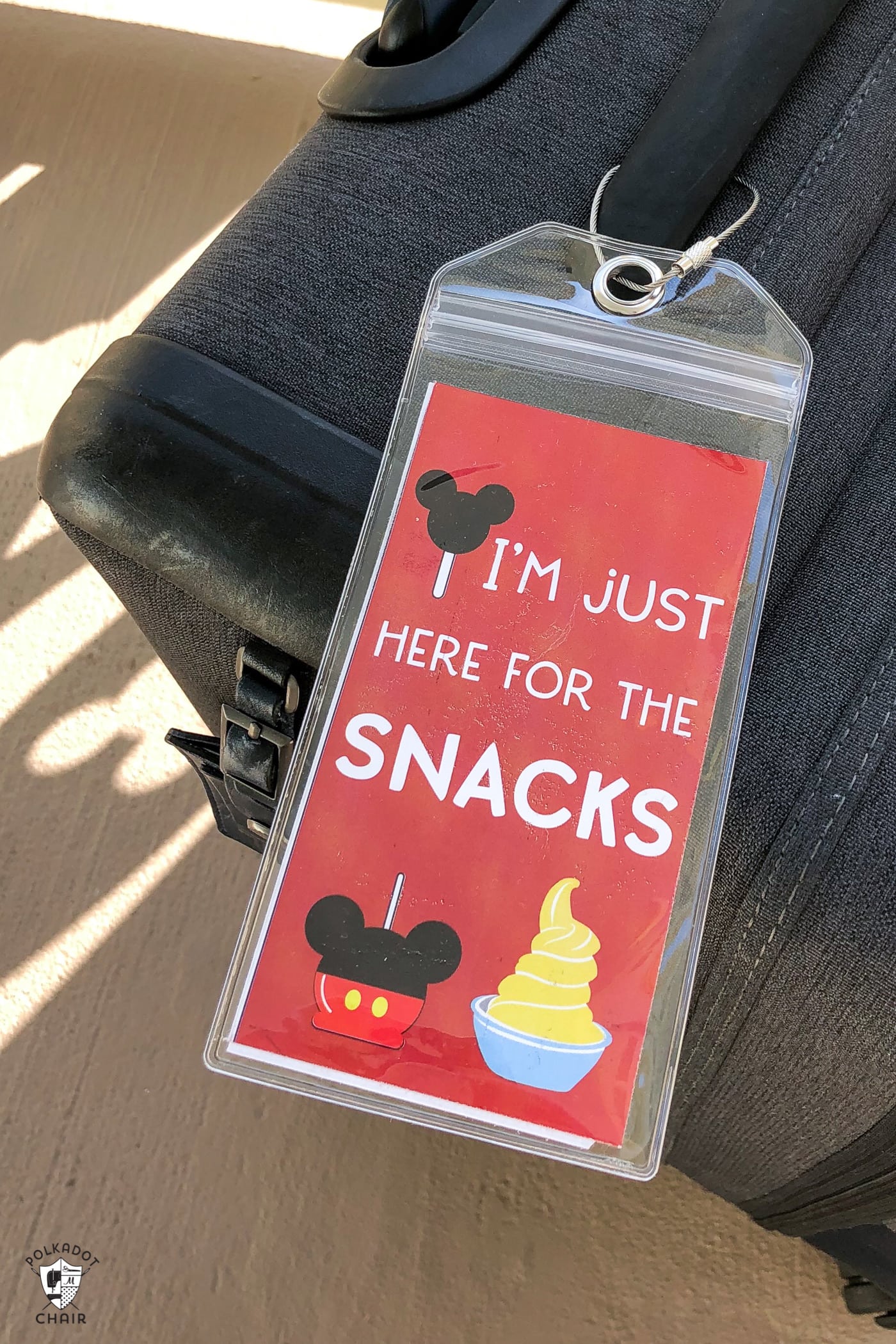 Printable Luggage Tags perfect for Your Disney Vacation Polka Dot Chair