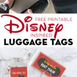 Printable Disney Luggage Tags on white counter top