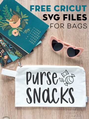 Purse Snacks Free Cricut SVG File on table top