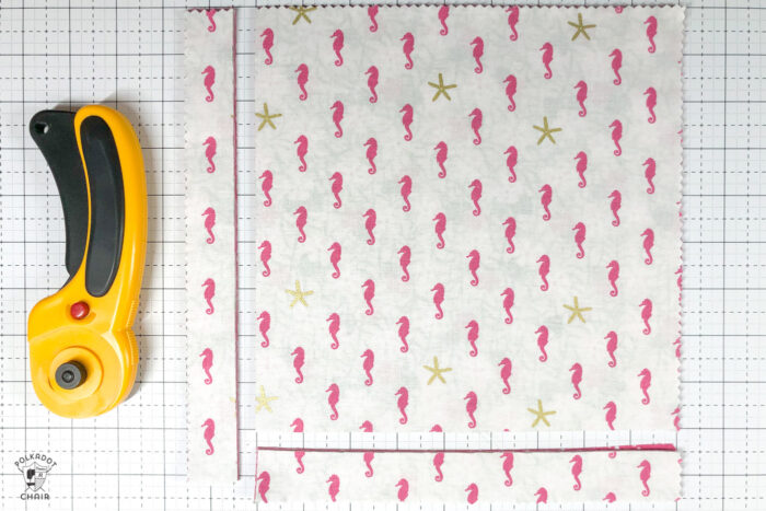 10" vorgeschnittene Stoffquadrate auf Schneidematte" pre cut fabric squares on cutting mat