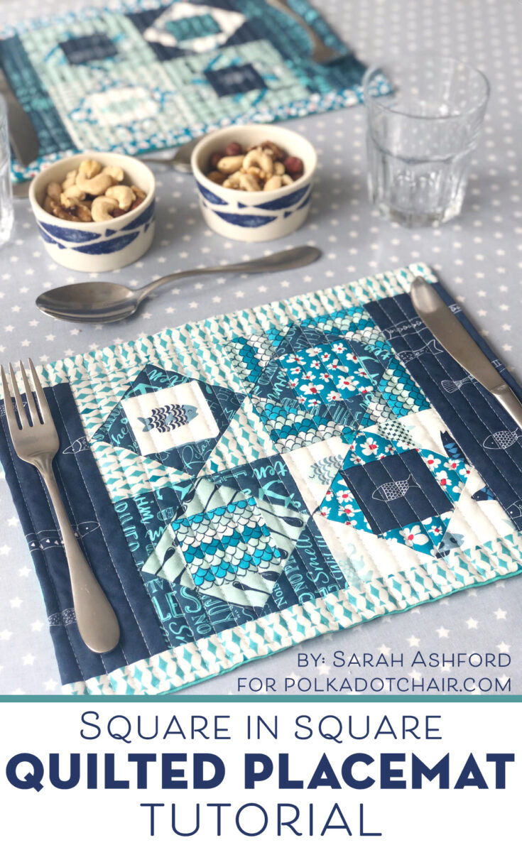 Square in Square Quilted Placemat Pattern The Polka Dot Chair