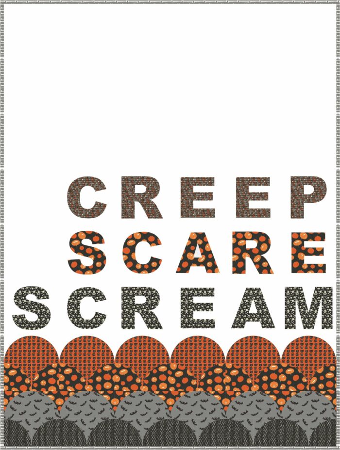 diagram of halloween quilt with words