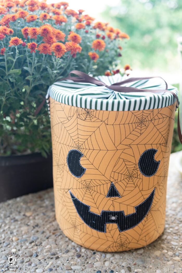 Pumpkin Halloween Bucket on black background