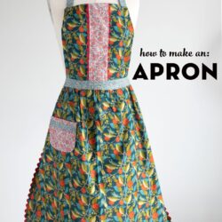 Free apron sewing pattern on mannequin