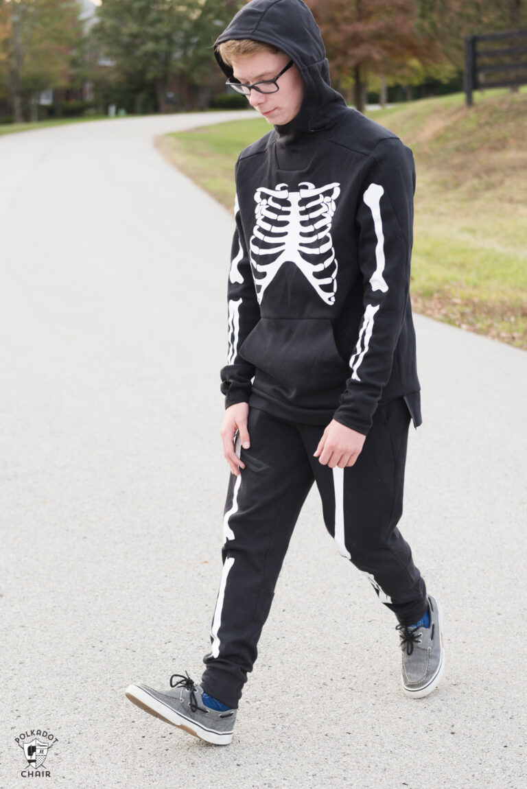 DIY Skeleton Halloween Costumes & Free Skeleton SVG Files